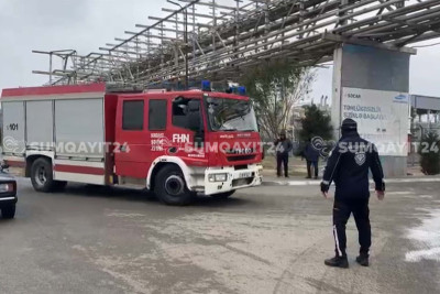 Sumqayıtda zavodda yanğın başlayıb - YENİLƏNİB+VİDEO