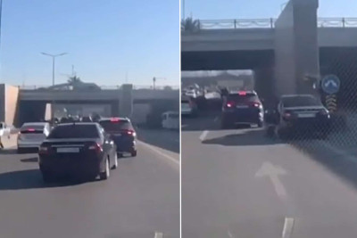 Qayda pozan sürücü qəzadan güclə yayındı - VİDEO