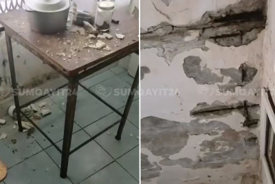 Sumqayıtda yataqxana sakinləri QORXU İÇİNDƏDİR - VİDEO