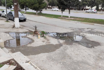 Sumqayıtda içməli su israf olunur