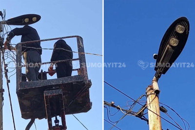 Sumqayıtda şəhidin adına olan küçə işıqlandırıldı