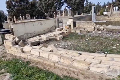 Saray qəbiristanlığında vandalizm: hasarlar dağıdıldı