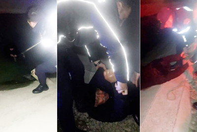 Sumqayıtda yaşlı kişi kanala yıxıldı, polislər köməyə çatdı