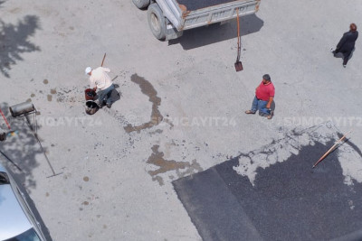 9-cu mikrorayonda çalalar asfaltlanıb