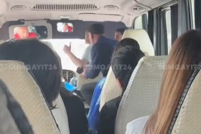 Bakı-Sumqayıt avtobusunda DAVA - VİDEO