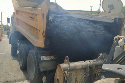 Sumqayıtda şəhidin adını daşıyan küçəyə yeni asfalt örtüyü çəkilib - FOTO