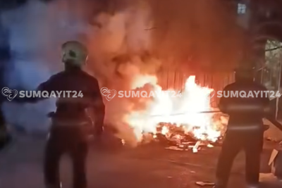 Sumqayıtda naməlum şəxs zibili yandırıb qaçdı