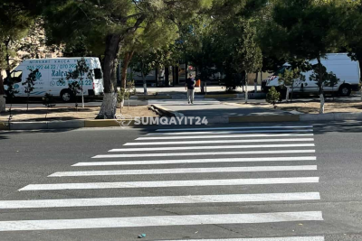 Sumqayıtda təhlükəyə çevrilən piyada zolaqları YENİLƏNDİ