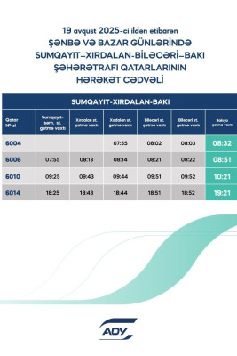 Qatarların qrafiki dəyişdi - CƏDVƏL
