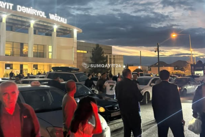 Sumqayıt vağzalının ətrafında yaşanan XAOS