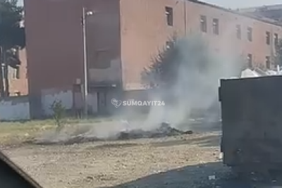Sumqayıtda yandırılan zibillər- tüstüsünü isə qəbul edən UŞAQLAR