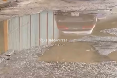 Sumqayıtda yağışın fəsadları uşaqlara da təsir edir