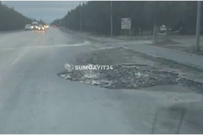 Sumqayıtda bu yol maşınlar üçün TƏHLÜKƏDİR