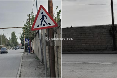 Sumqayıtda piyada zolağının adı var, özü YOXDUR