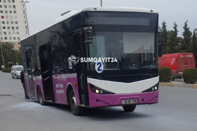 Sumqayıtda yenə sərnişin avtobusunda YANĞIN