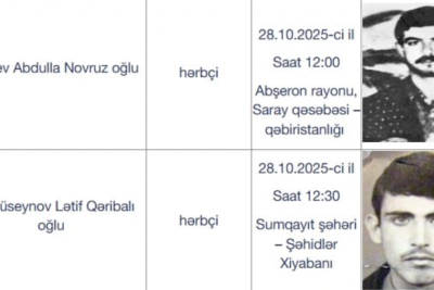 Sumqayıt və Sarayda itkin-şəhidlər dəfn olunacaq
