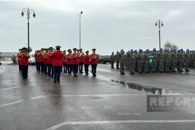 Sumqayıtda Zəfər Günü münasibətilə hərbçilərin yürüşü başlayıb