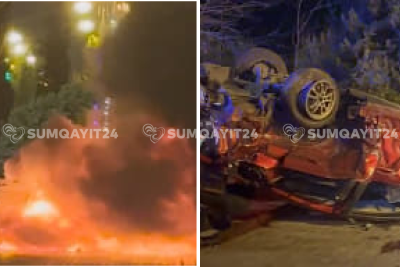 Sumqayıt bulvarındakı qəzadan YENİ görüntülər