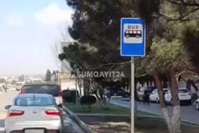 Sumqayıtda müəmmalı dayanacaq: Nişan var, xidmət yoxdur