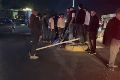Sumqayıtda gecə maşın aşıb