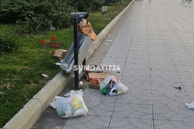 Sumqayıt bulvarında narahatedici mənzərə