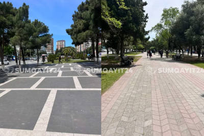 Sumqayıtda xiyabanda zibil qutuları yoxa çıxıb - Şikayət