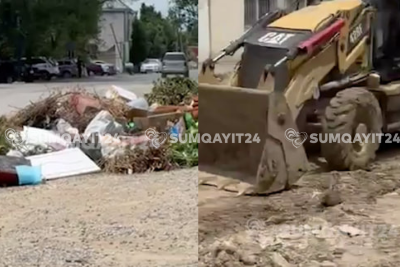 Sumqayıtda məktəb qarşısında acınacaqlı MƏNZƏRƏLƏR
