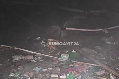 Sumqayıtda "şirin" su bir həftədir ki, zirzəmiyə axır
