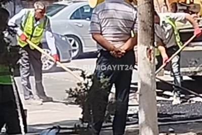 Sumqayıtlı sürücüləri "boğaza yığan" yol nəhayət asfaltlanır