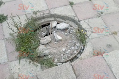 Sumqayıtda təhlükə saçan quyu