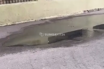 Sumqayıtda kanalizasiya böhranı: Prospekt çirkab sulara qərq oldu