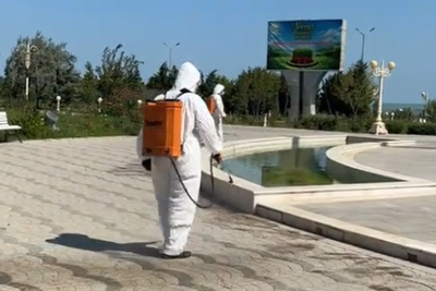 Sumqayıt bulvarı dezinfeksiya edilir - VİDEO
