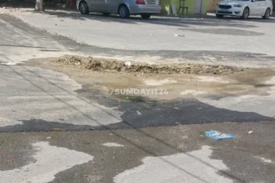 Sumqayıtda hər ay qazılan ərazidə problemli boru yeniləndi
