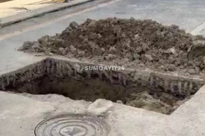 Sumqayıtda yeni asfaltın ömrü uzun sürmədi - sakinlərdən ETİRAZ