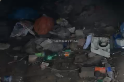 Sumqayıtda binanın zirzəmisini zibilxanaya çeviriblər