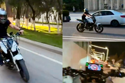 Nömrəsiz motosikletlə Sumqayıtda "şou" göstərdi