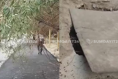 Sumqayıtda piyadaların hərəkətinə maneə yaradan problemlər