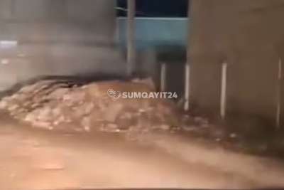 Sarayda küçənin bir hissəsini inşaat qalıqları zəbt edib - ŞİKAYƏT